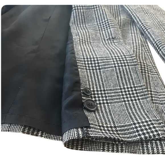Pendleton vintage black and white plaid 100% pure virgin wool Blazer, size 10 - Picture 7 of 9